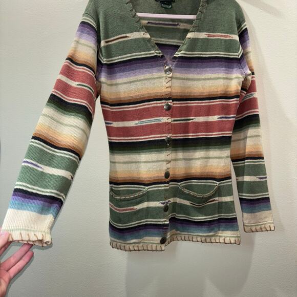 Ralph Lauren Country 90s Vintage Rare Western Aztec Southwest Sweater Cardigan - Picture 7 of 15